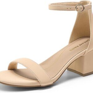 Womens Low Chunk Heel Pumps Sandals Size 9 Nude Low Heel Pump Shoes